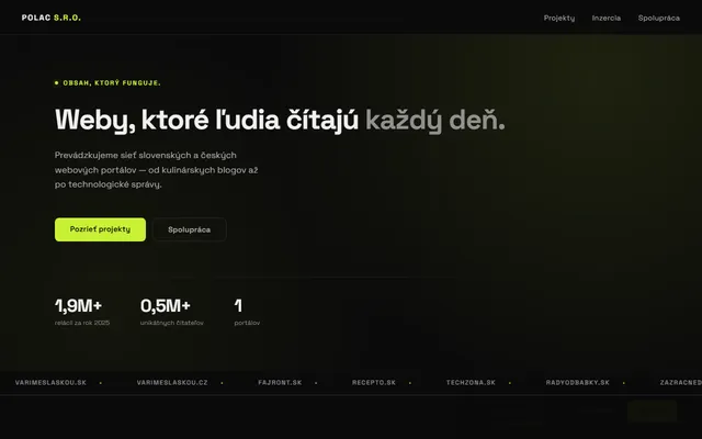 polac.sk — prevádzkovateľ siete portálov